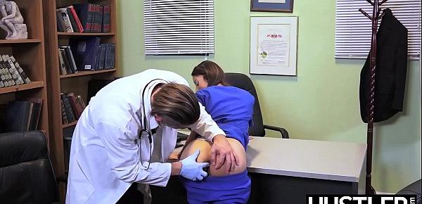  Tempting nurse Stassi Sinclaire pounded in doctors office